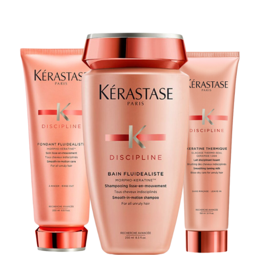 Kerastase Discipline Set (Bain Fluidealiste Shampoo 250ml + Fondant Fluidealiste 200ml + Thermique 150ml)