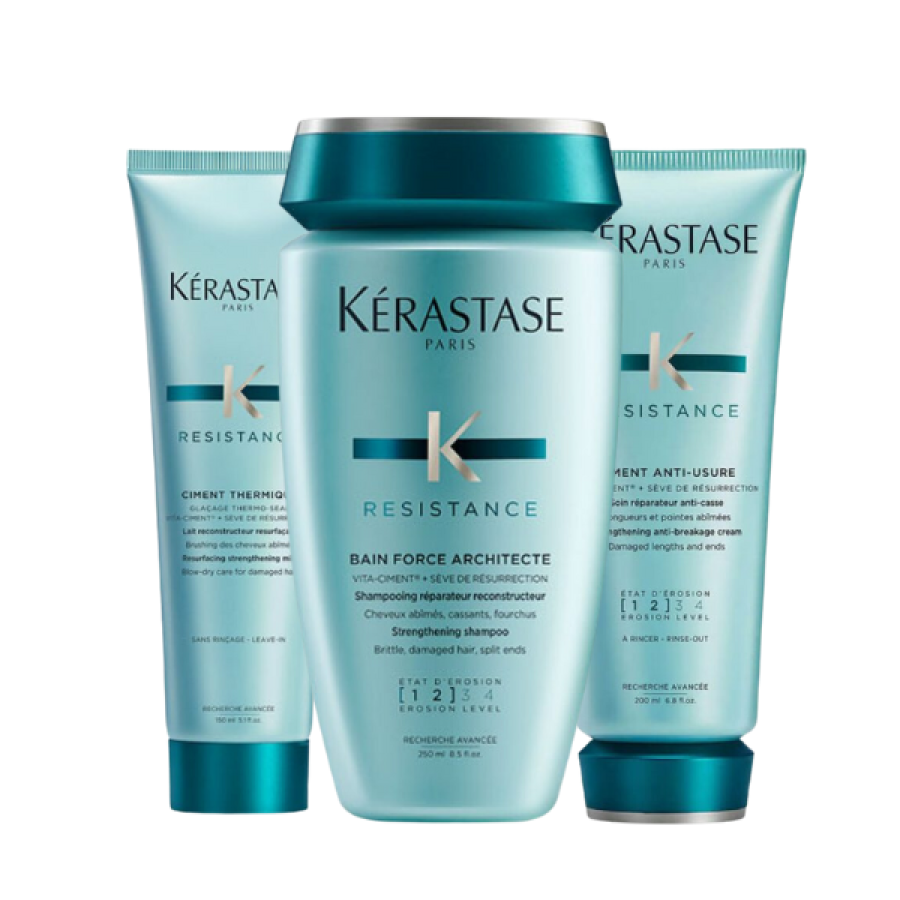 Kerastase Resistance Set (Bain Force Architecte 250ml + Ciment Anti-Ushure 200ml + Ciment Thermique 150ml)