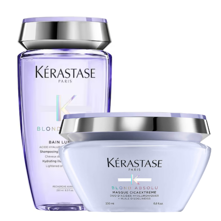 Kerastase Blond Absolu Set (Bain Lumiere Shampoo 250ml + Masque Cicaextreme 200ml)