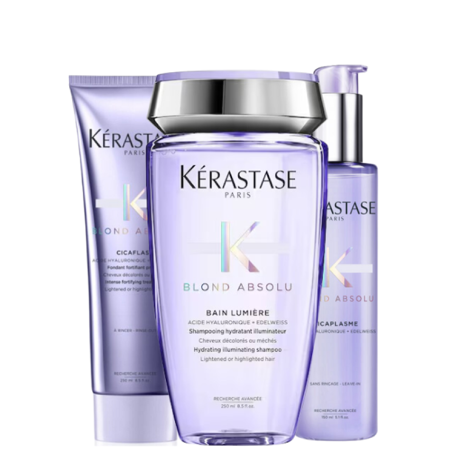 Kerastase Blond Absolu Set (Bain Lumiere Shampoo 250ml + Cicaplasme 150ml + Cicaflash 250ml)