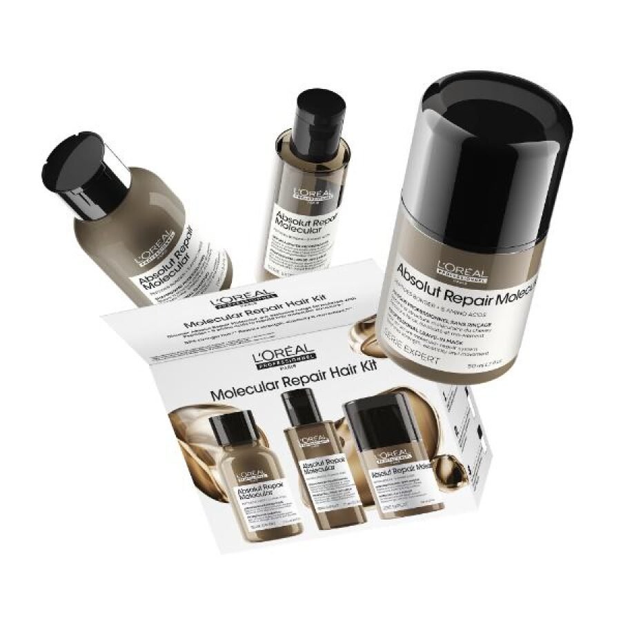 L'Oreal Serie Expert Absolut Repair Molecular Mini Trio Kit (Shampoo 100ml + Serum 75ml + Leave In 50ml) - Image 7