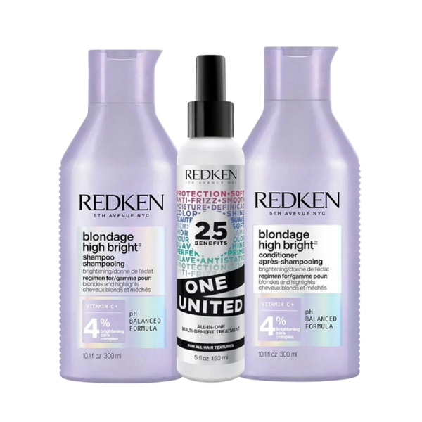 Redken Color Extend Blondage High Bright Set (Shampoo 300ml + Conditioner 300ml + One United)