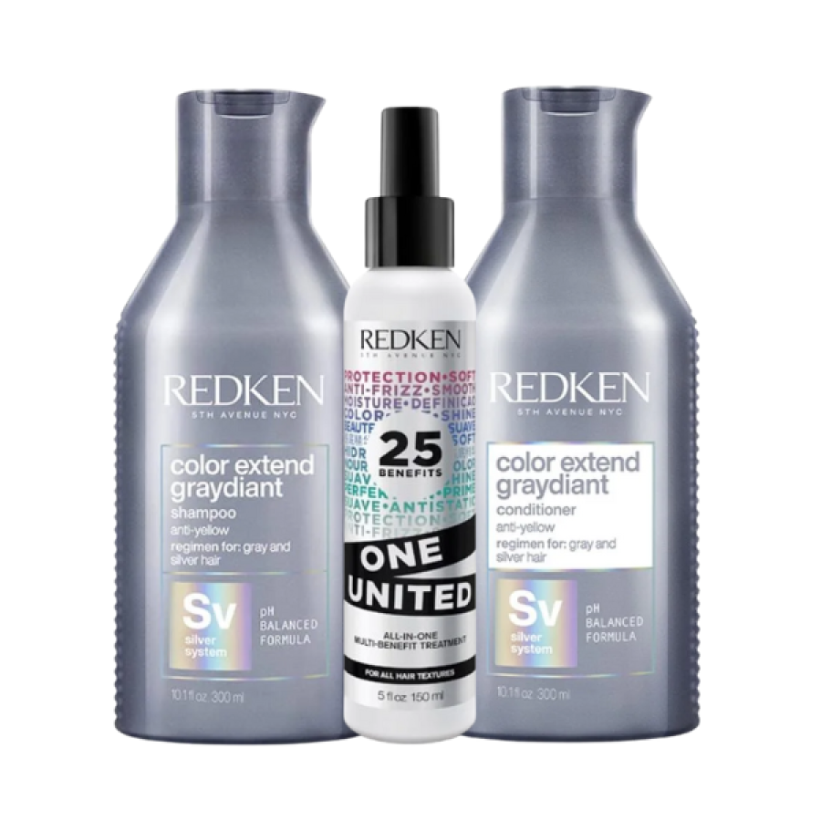 Redken Color Extend Graydiant Set (Shampoo 300ml + Conditioner 300ml + One United)