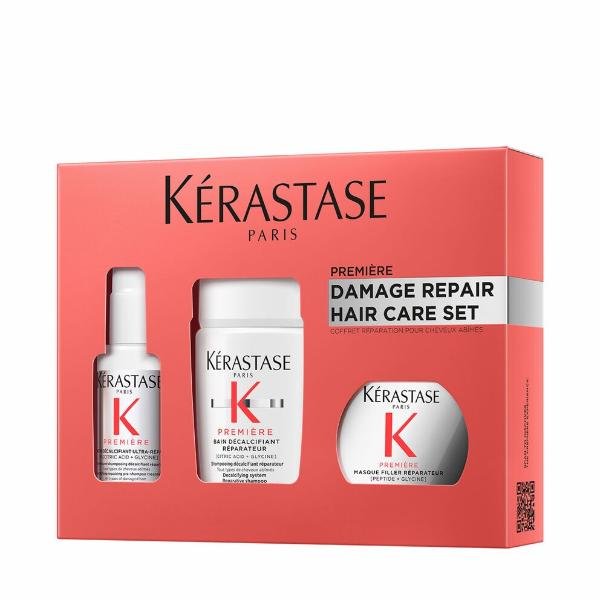 Kerastase Première Essentials Set (Bain Decalficiant Réparateur 80ml + Masque Filler Réparateur 75ml + Concentré Décalcifiant Ultra-Réparateur 45ml)
