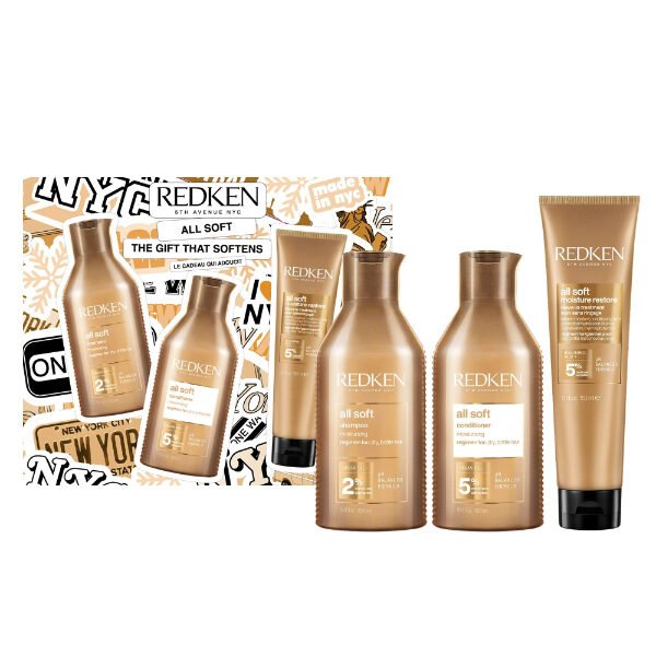 Redκen Limited Edition All Soft 2025 Set ( Shampoo 300ml - Conditioner 300ml - Leave-in 150ml)