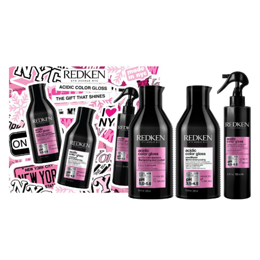 Redken Limited Edition Acidic Color Gloss 2025 Set (Shampoo 300ml + Conditioner 300ml + Heat Protectant Leave-In 190ml