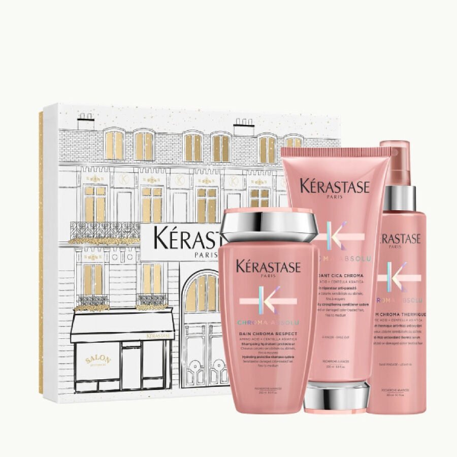 Kerastase Limited Edition 2025 Set Chroma Absolu (Bain Riche Chroma Respect 250ml - fondant Cica Chroma 200ml - Serum Cica Thermique 150ml)