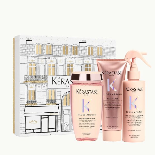 Kerastase Limited Edition 2025 Set Gloss Absolu (Bain Hydra Glaze 250ml - Fondant Flash Glaze 250ml - Anti Frizz Glaze Milk 190ml)