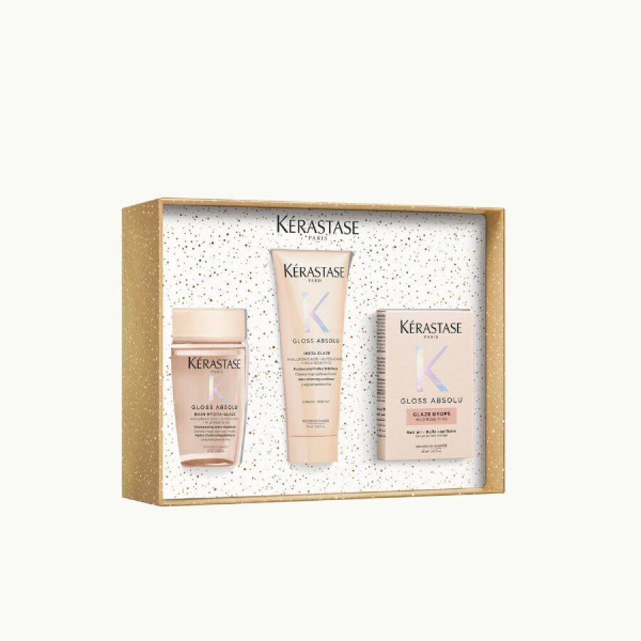 Kerastase Limited Edition 2025 Set Gloss Absolu (Bain Hydra Glaze 80ml - Insta Glaze 75ml - Anti Frizz Glaze Milk 45ml) - Image 2