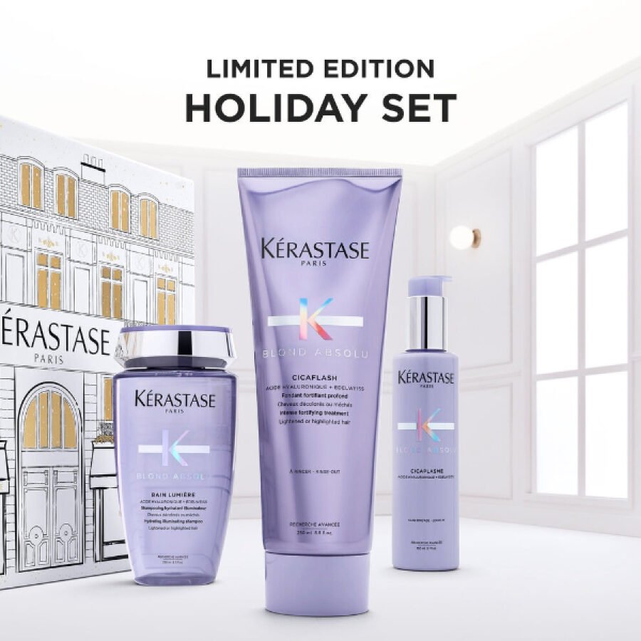 Kerastase Limited Edition 2025 Set Blond Absolu (Bain Lumière 250ml - Cicaflash 250ml - Cicaplasme 150ml) - Image 2
