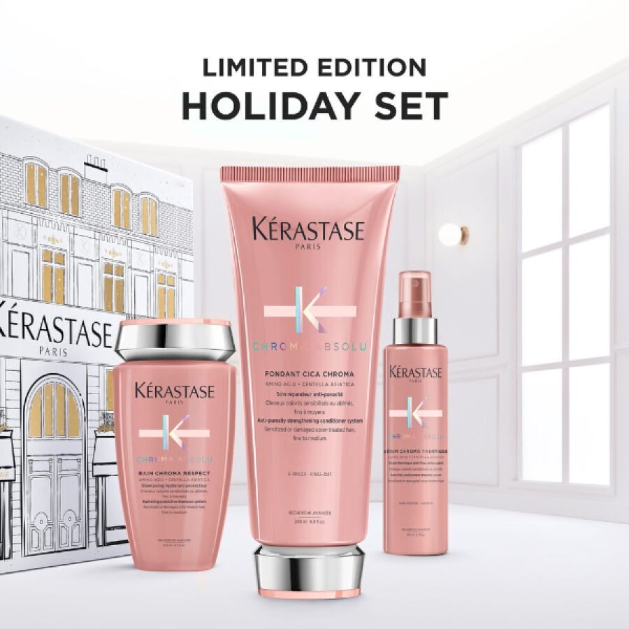 Kerastase Limited Edition 2025 Set Chroma Absolu (Bain Riche Chroma Respect 250ml - fondant Cica Chroma 200ml - Serum Cica Thermique 150ml) - Image 2