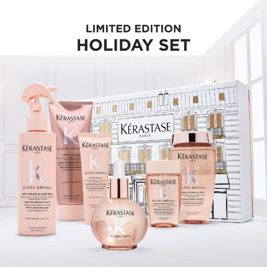 Kerastase Limited Edition 2025 Set Gloss Absolu (Bain Hydra Glaze 80ml - Insta Glaze 75ml - Anti Frizz Glaze Milk 45ml) - Image 3